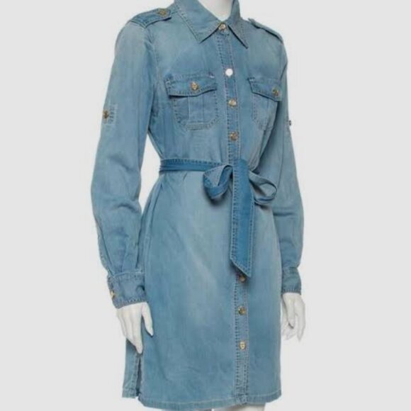 Tory Burch ‘Brigitte’ Chambray Denim Shirt Dress size 6 - Picture 1 of 6
